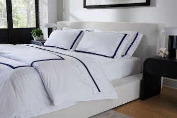 The Banded Percale Duvet Cover Set