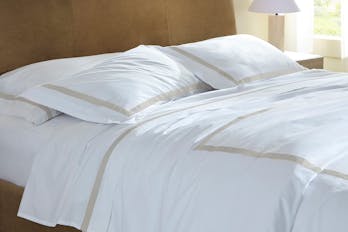 The Banded Percale Duvet Cover Set