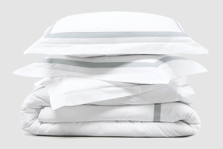 Banded Percale Duvet Cover Set silo