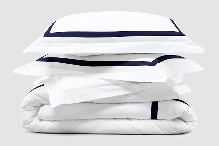 Banded Percale Duvet Cover Set silo
