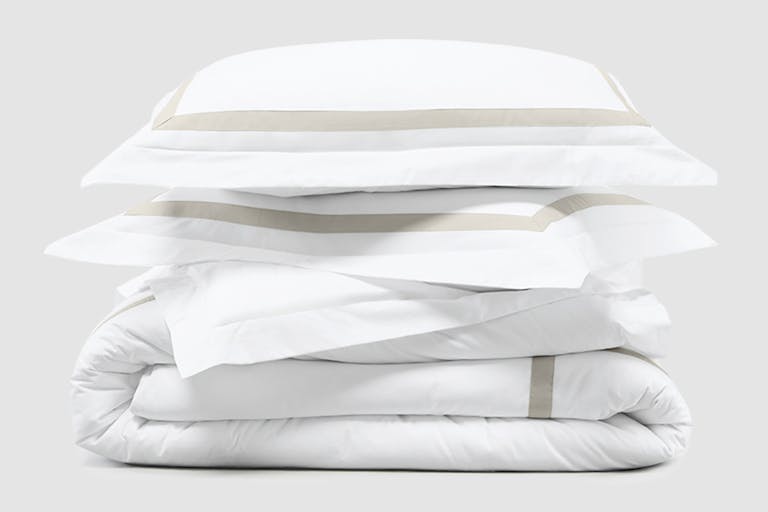 Banded Percale Duvet Cover Set silo