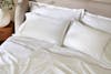 Embroidered Sateen Sheet Set lifestyle close up