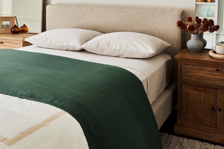 Herringbone Knit Blanket detail angle