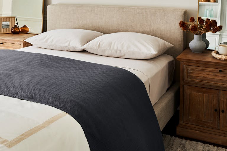 Herringbone Knit Blanket detail angle