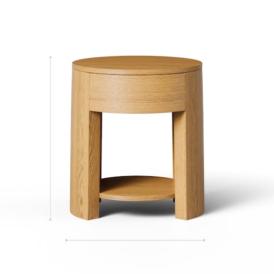 Iris Nightstand front dimensions
