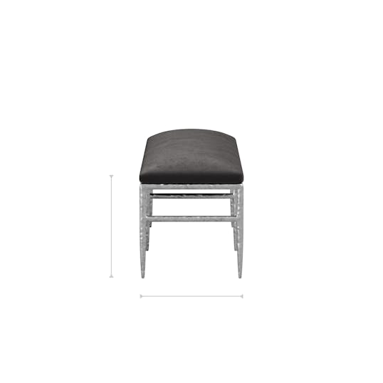Regis Metal Bench front dimensions