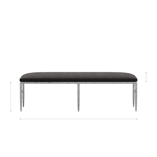 Regis Metal Bench profile dimensions