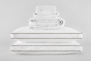 The Sateen Sheet Set, Latex Pillows & Mattress Pad Bundle