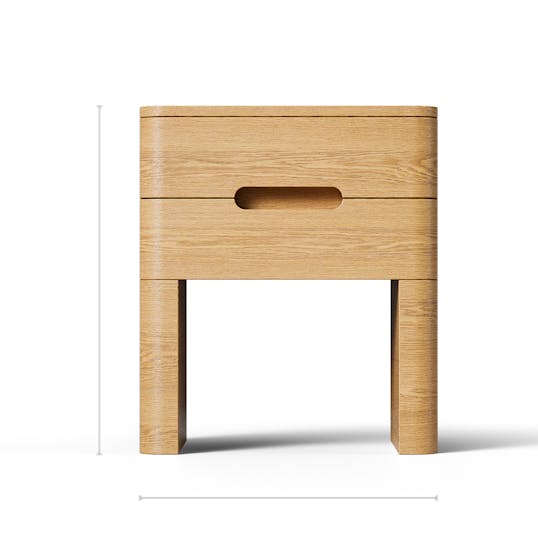 Skye Nightstand front dimensions